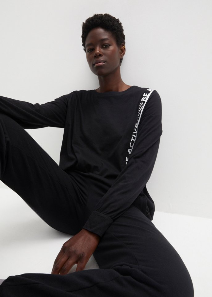 lockeres Sport-Shirt, langarm