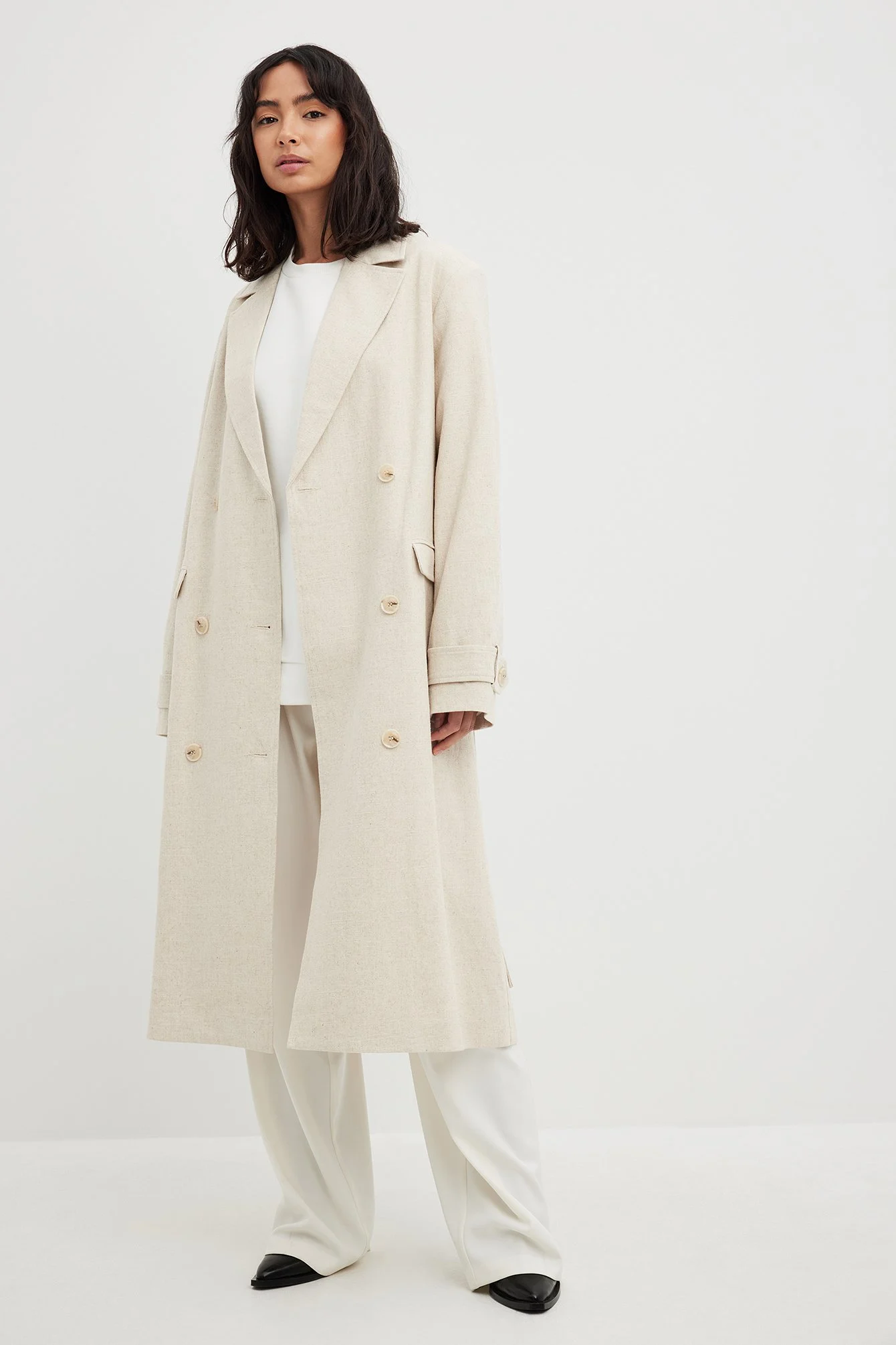 Trenchcoat aus Leinenmischung