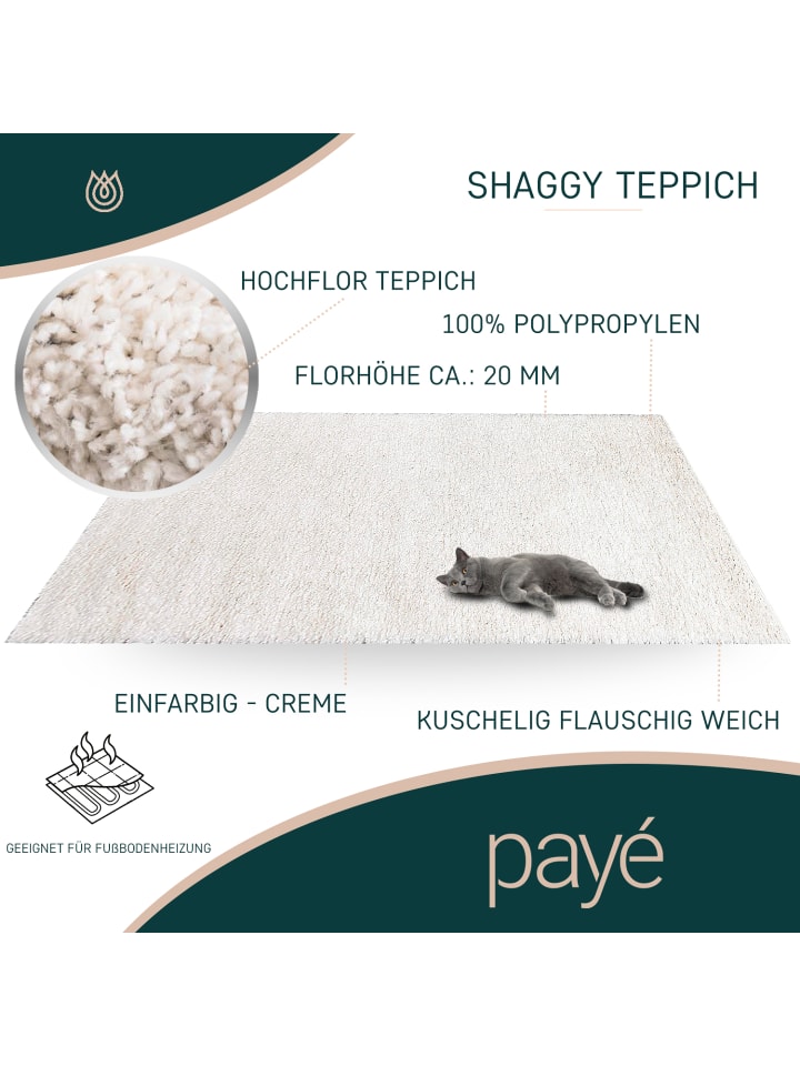 payé Teppich Hochflor Shaggy günstig kaufen