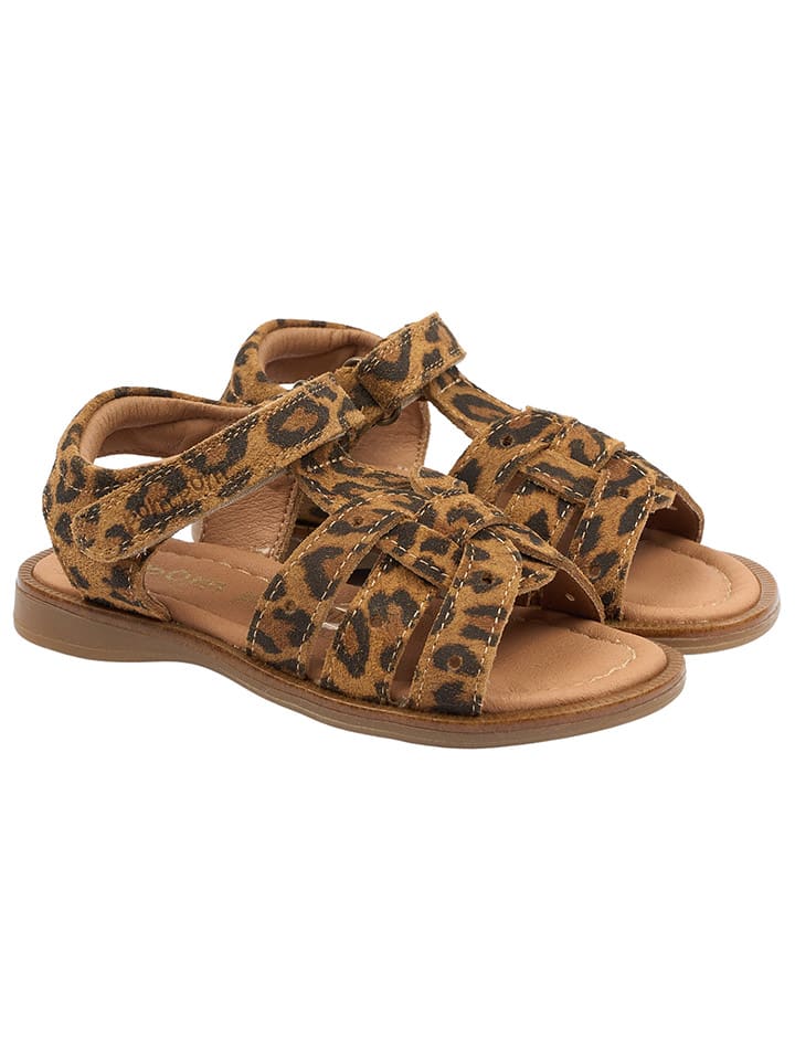 POM POM Leder-Sandalen in Hellbraun günstig kaufen