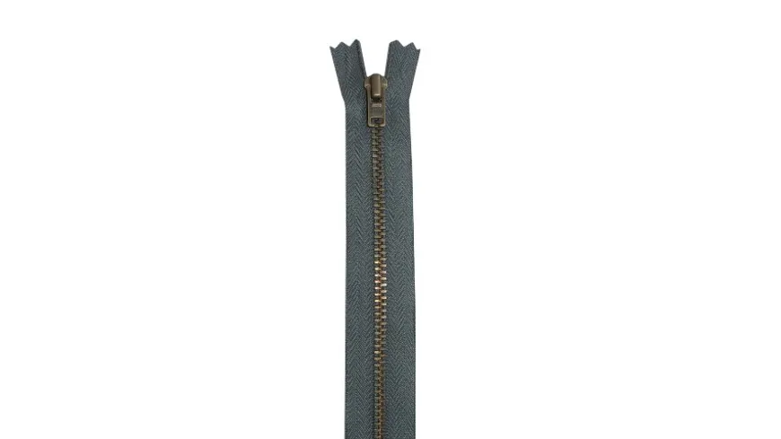YKK Reißverschluss unteilbar mit schmaler Metallkette - 16 cm 182 - schiefergrau