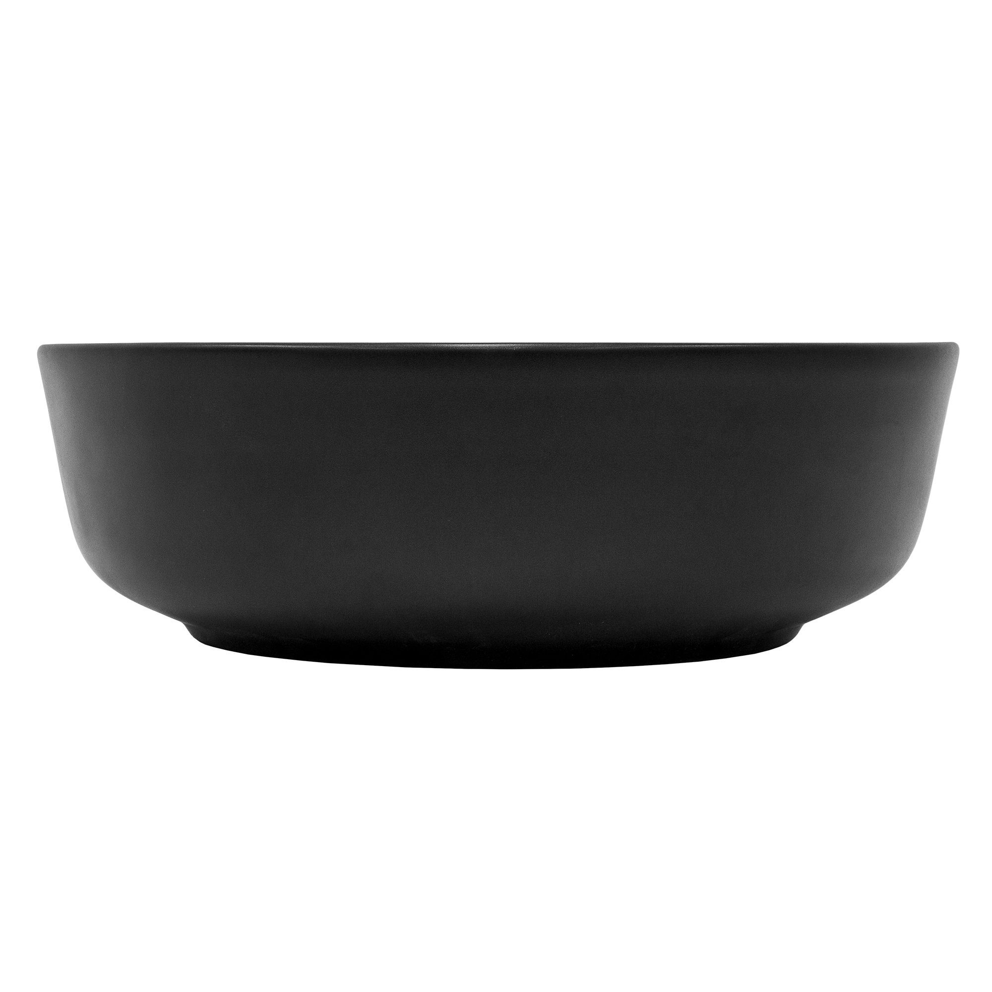 ML-DESIGN Waschbecken Aufsatzwaschbecken Waschtisch Waschschale Waschplatz Handwaschbecken, Keramik Schwarz matt Ø415x135mm Runde Modern