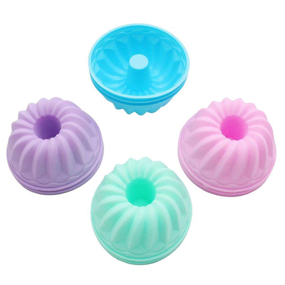 PRECORN Gugelhupfform 24er Silikon Mini Gugelhupf Backform hitzebeständig BPA-frei Ø 6,5 cm