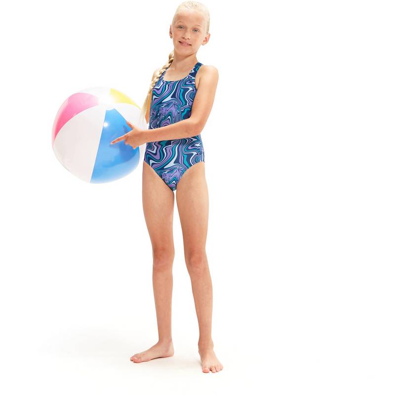 SPEEDO Printed Medalist Badeanzug Mädchen