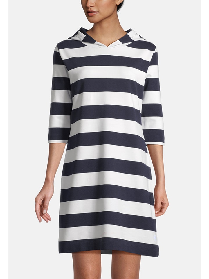 Salzhaut Knielanges Kleid (Midi) LÖÖVSTICK in Navy Offwhite günstig kaufen