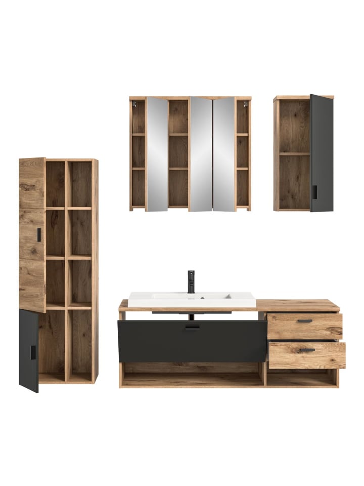 ebuy24 Badmöbelset Grado 4-teilig Eiche 203 x 48 cm günstig kaufen onesize
