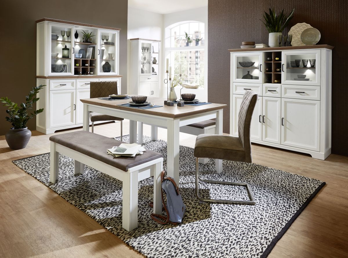 Highboard Jasmin mit Beleuchtung Pinie