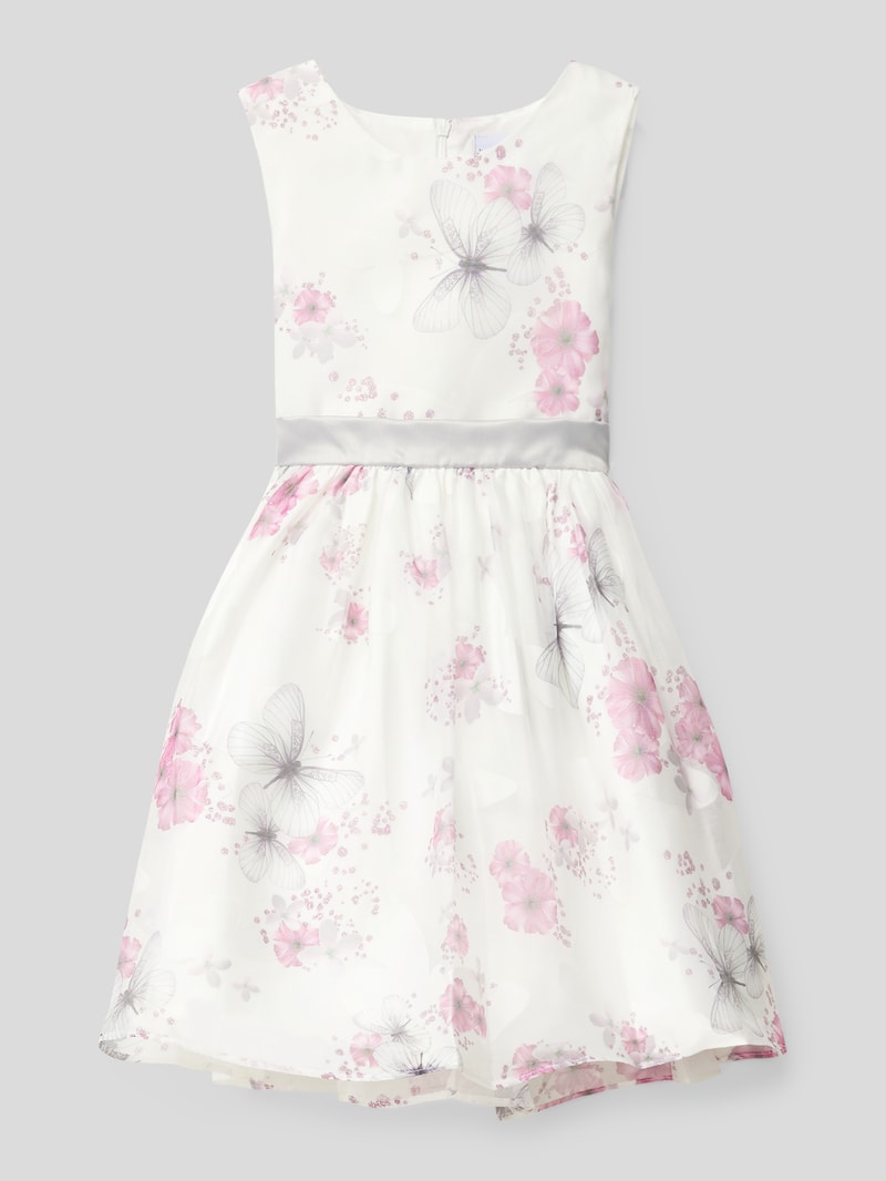 Kleid mit Allover-Muster in offwhite