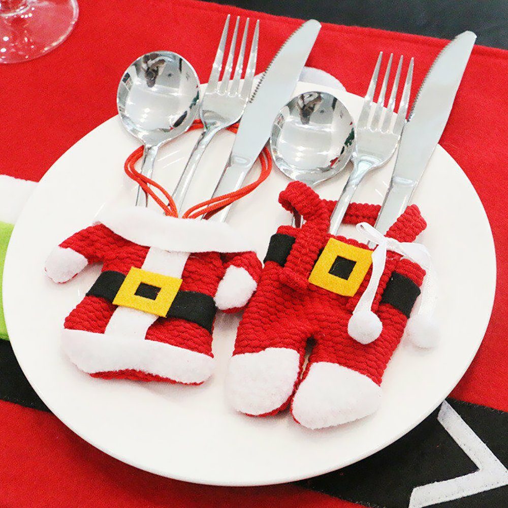 Alster Herz Weihnachtsmann Deko Weihnachten, Besteckhalter für Esstisch, H0225 (6 St), Tischdeko Weihnachten Ideen