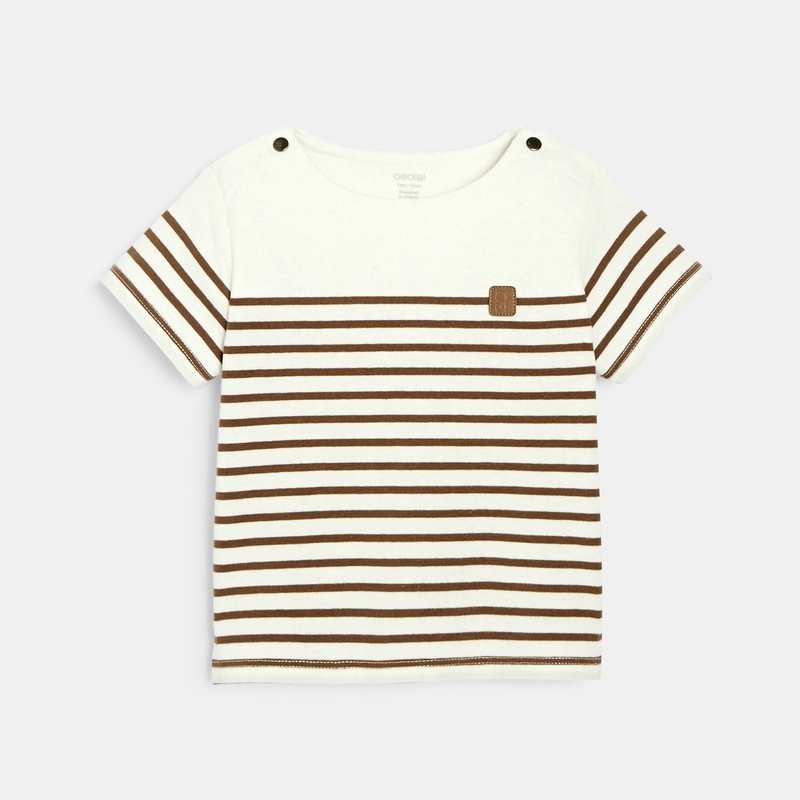 T-shirt marinière marron bébé garçon
