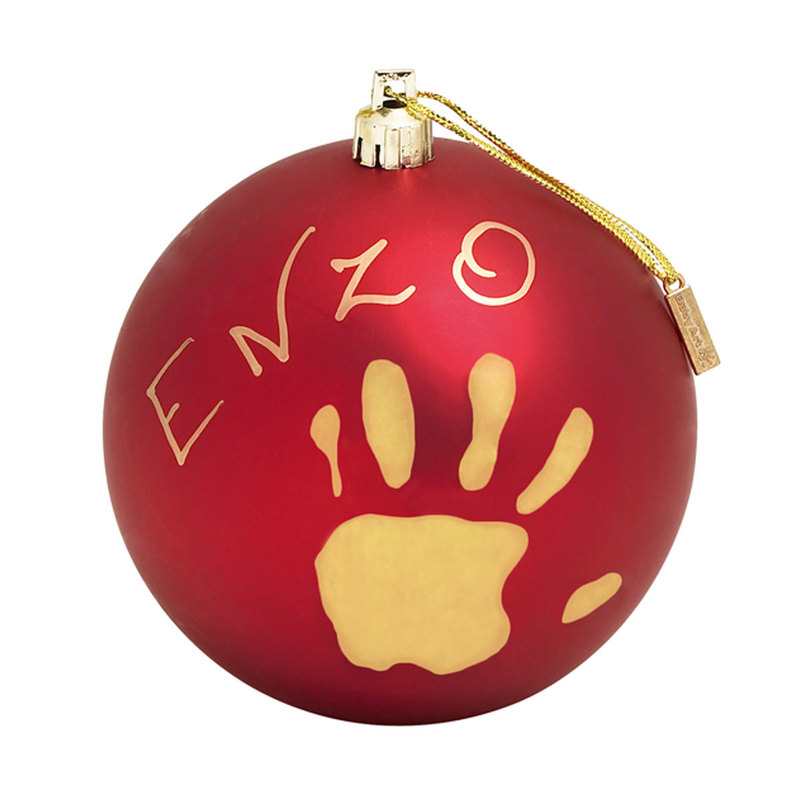 Boule de Noël rouge personnalisable Baby Art