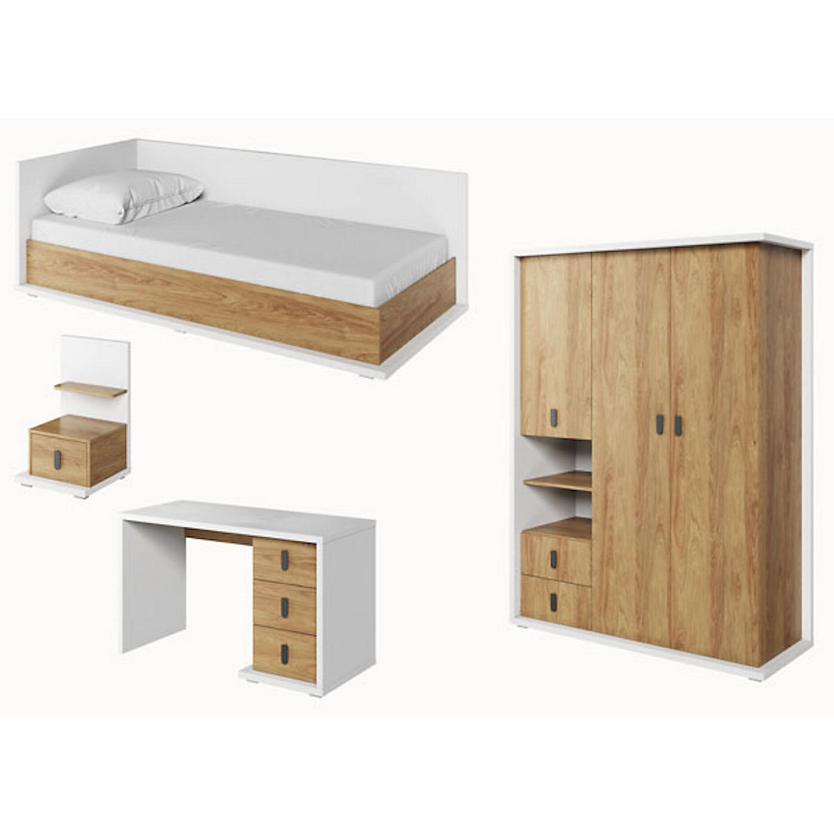Jugendzimmer-Set Simi 4-teilig inkl. Matratze