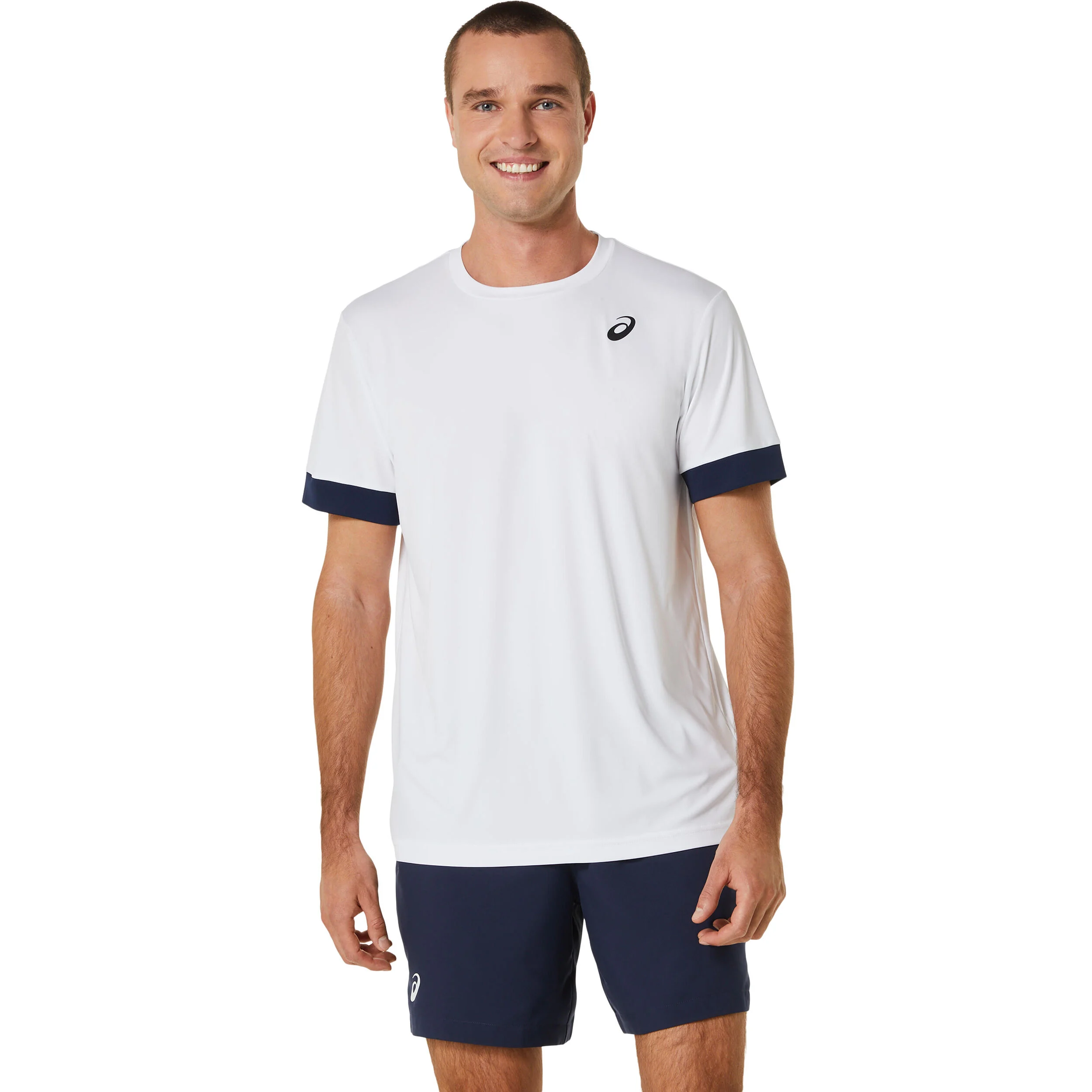 Court Shortsleeve Tee T-Shirt Herren - Weiß, Dunkelblau