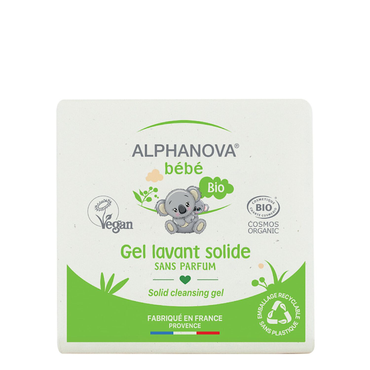Alphanova Bébé Gel Lavant Solide Surgras 100g