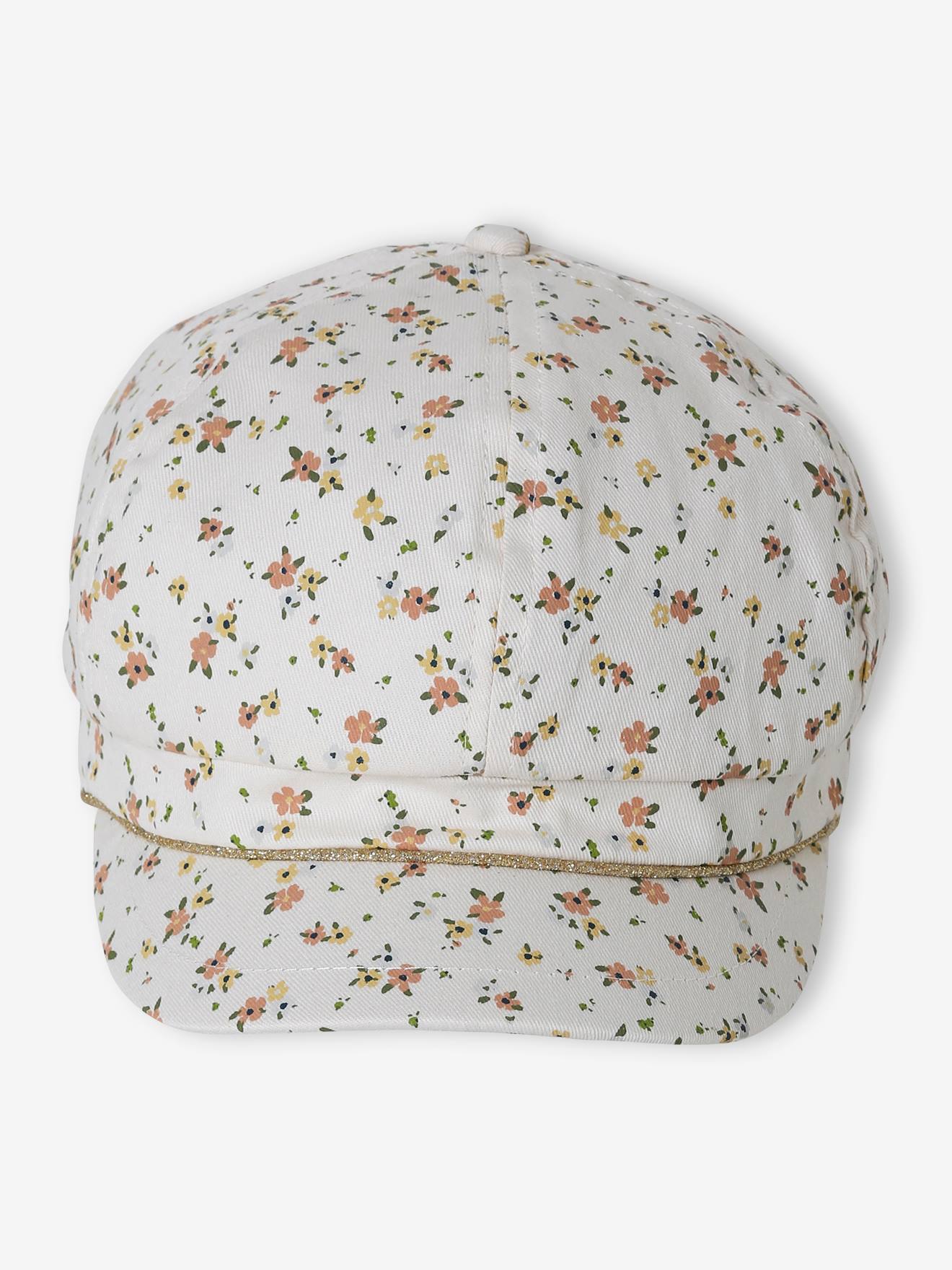 Casquette gavroche imprimée fille écru