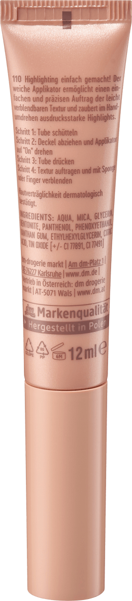 Highlighter Cream Glow 110 Pearly Gold, 12 ml