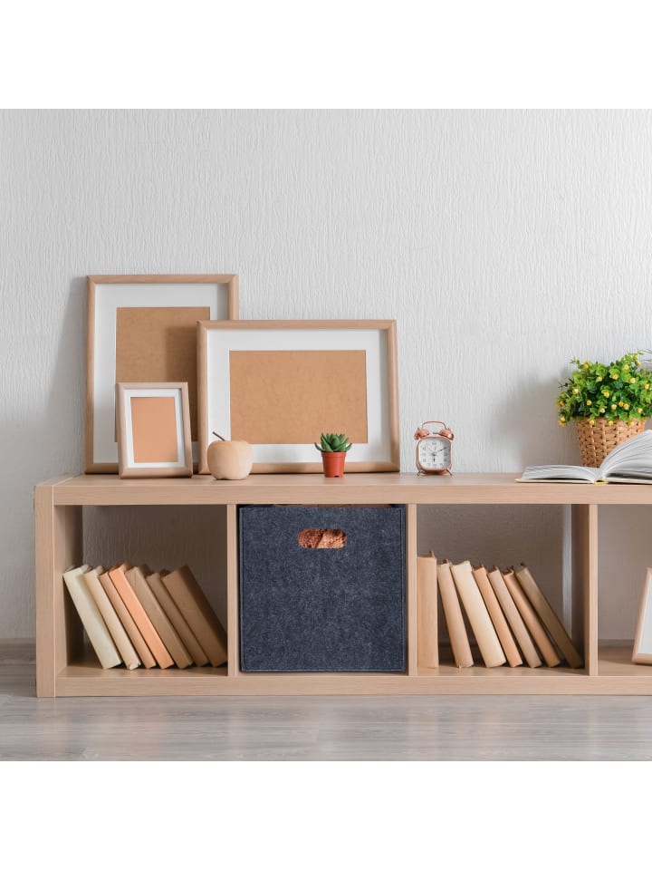 relaxdays 2 x Aufbewahrungsbox in Anthrazit - (B)30 x (H)30 x (T)30 cm günstig kaufen onesize