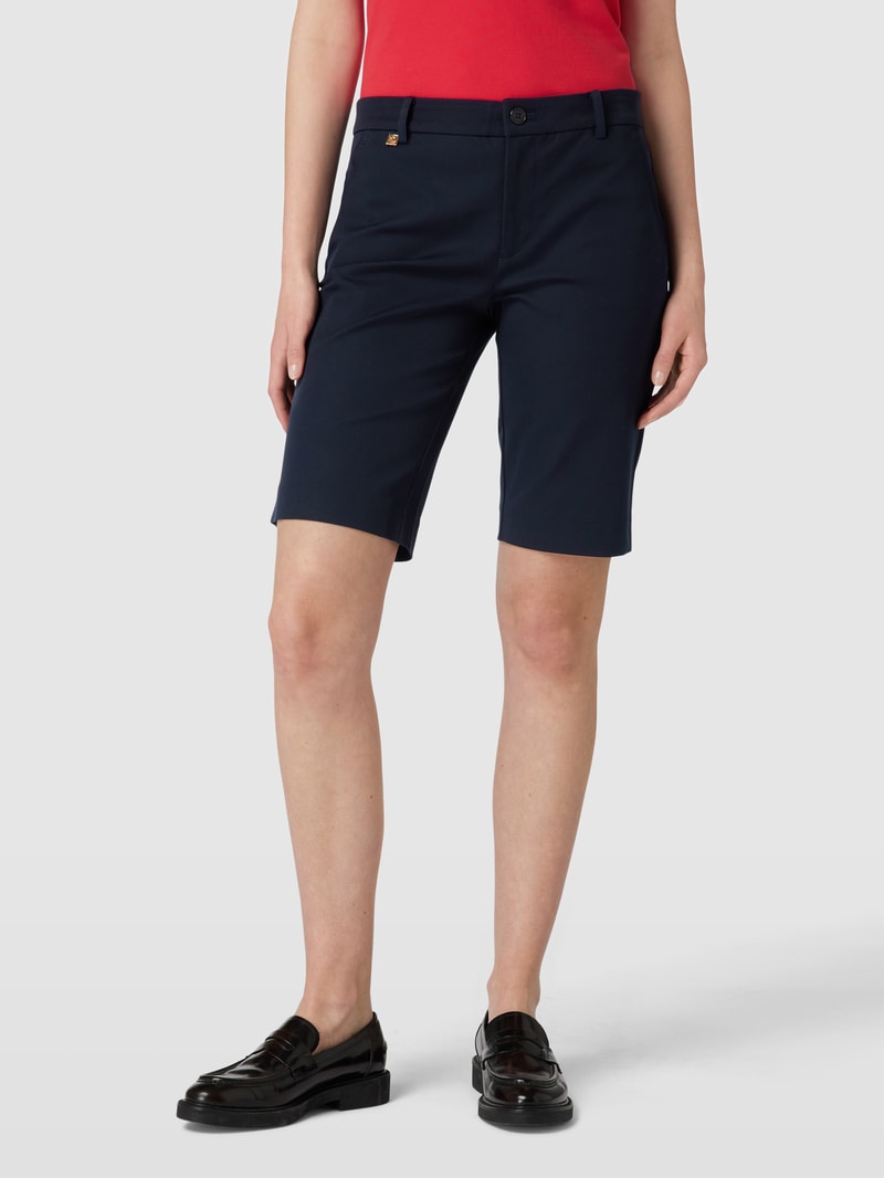 Bermudas mit Label-Detail Modell 'REALEEN' in marineblau