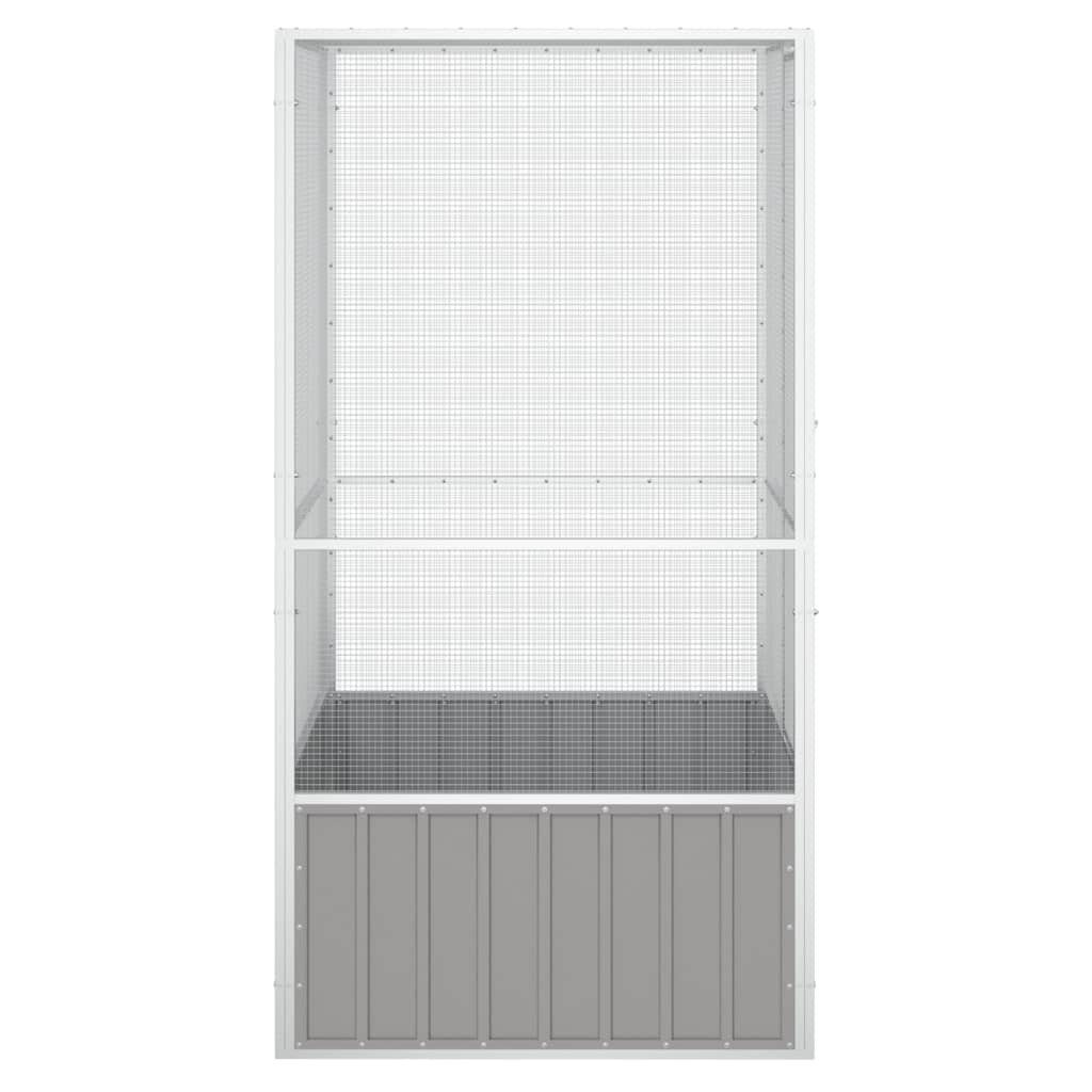 vidaXL Vogelkäfig Vogelkäfig Grau 111x107x211,5 cm Verzinkter Stahl