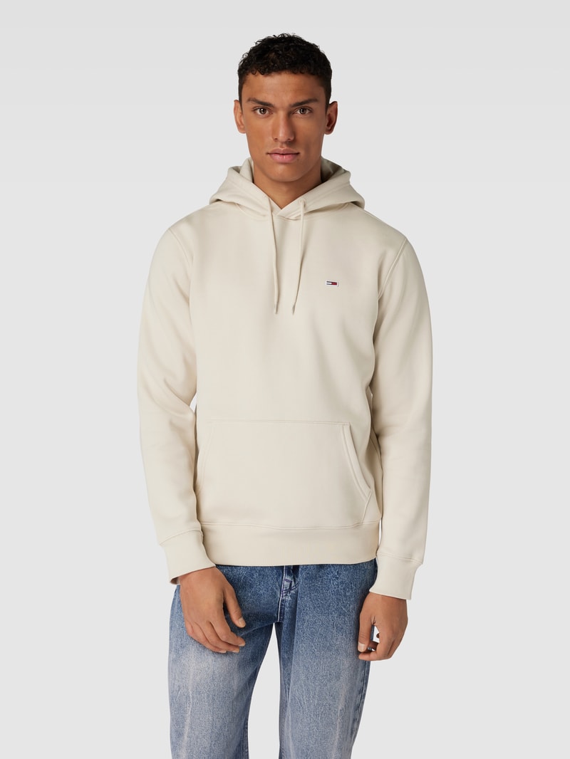 Hoodie mit Label-Stitching in beige