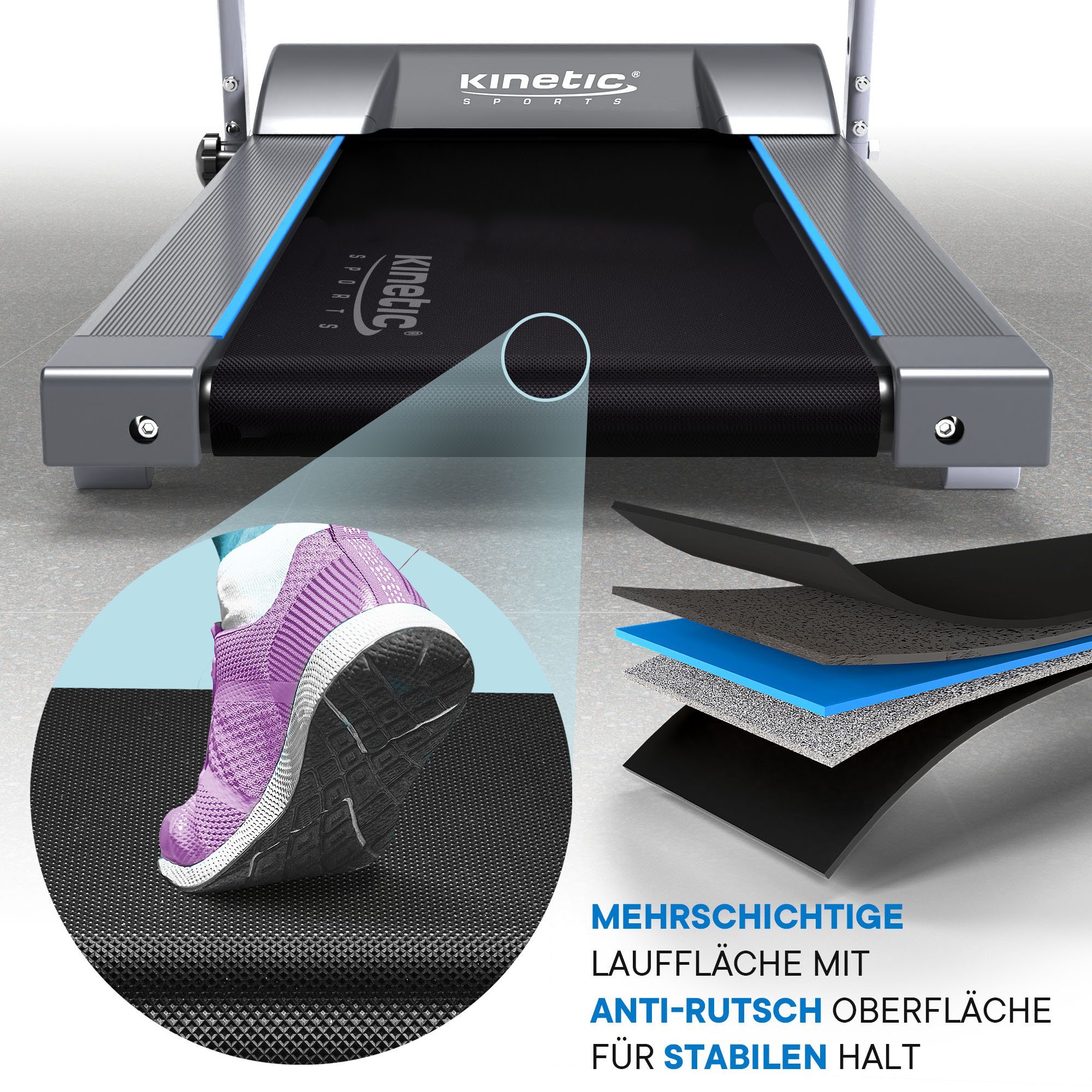 Kinetic Sports Laufband KST2700FX, klappbar, Konsole mit LCD-Display, 750 Watt Motor, bis 10 km/h