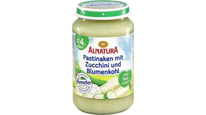 Alnatura Bio Pastinake-Zucchini-Blumenkohl, Babygläschen (nach 4. Mon.) 190 g