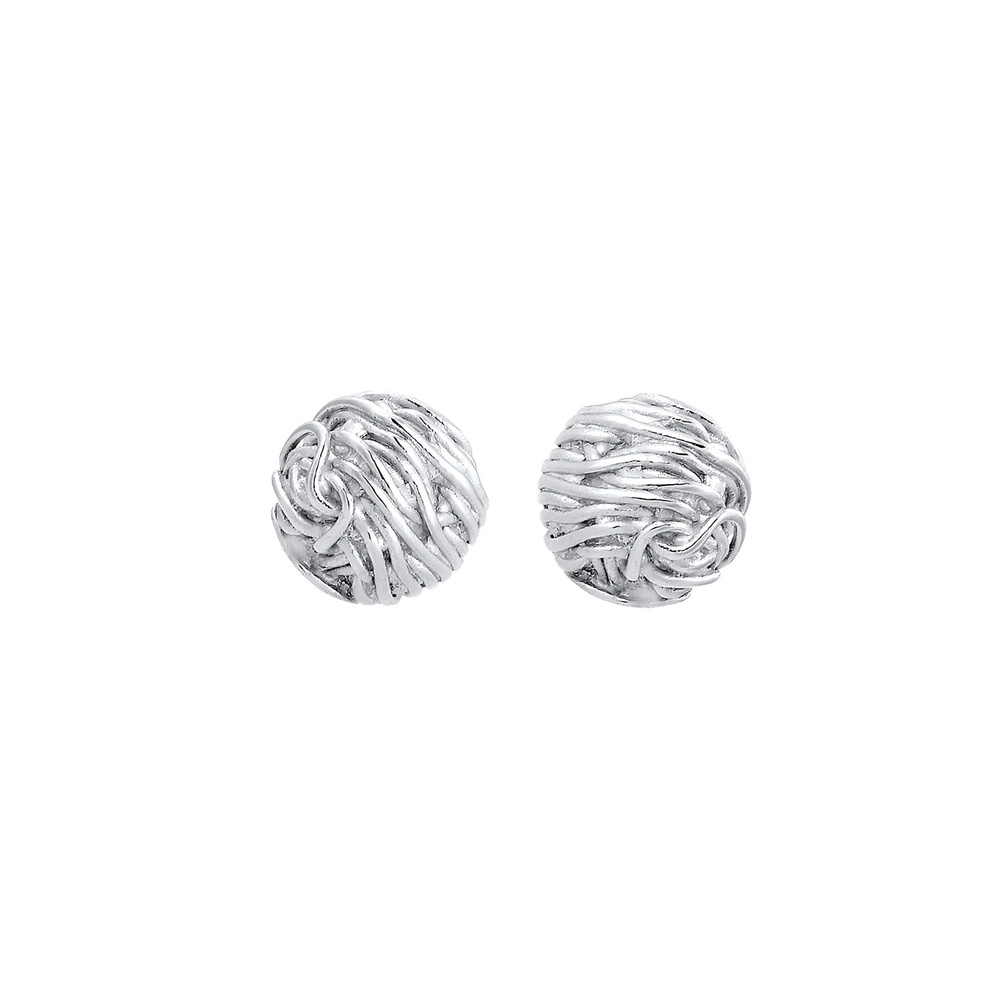 Elli Elli Boucles d'Oreilles Sphères Tordu Minimal Clous d'Oreille Femme - (925/1000)  Boucles d'oreilles