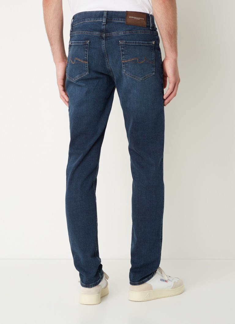 Blugi slim fit de la 7 For All Mankind, de culoare închisă, cu buzunare laterale.