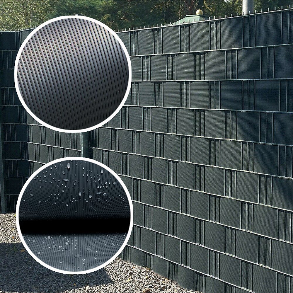 Mucola Sichtschutzstreifen Sichtschutz 10X PVC Sichtschutzstreifen Zaunfolie Windschutz Garten, (10er Set), Hart PVC