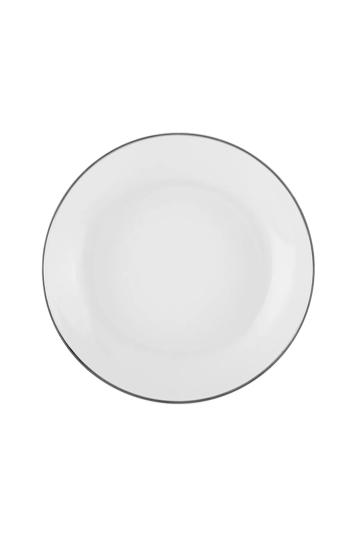 Karaca  Rowan 69tlg. 12 Personen New Bone Geschirr Platin, Linien auf Porzellan, New Bone Tafelservice