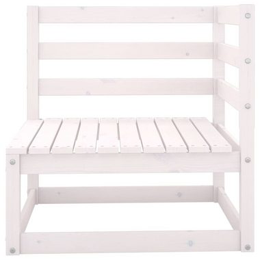 vidaXL Loungesofa Outdoor-Sofa 3-Sitzer Weiß Massivholz Kiefer, 1 Teile