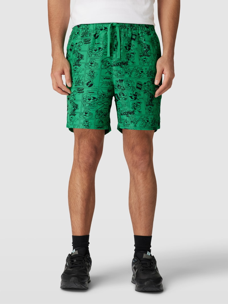 Shorts mit Allover-Print Modell 'CLASSICS SUPER' in hellgrün
