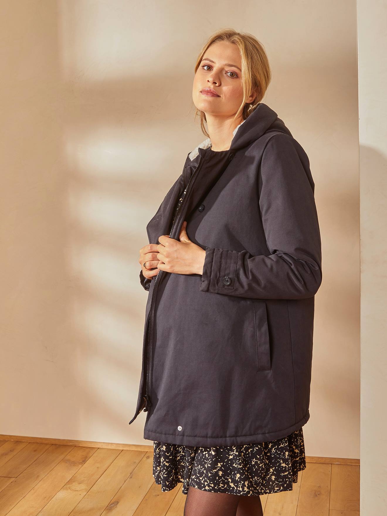 Parka évolutive grossesse et post-grossesse noir