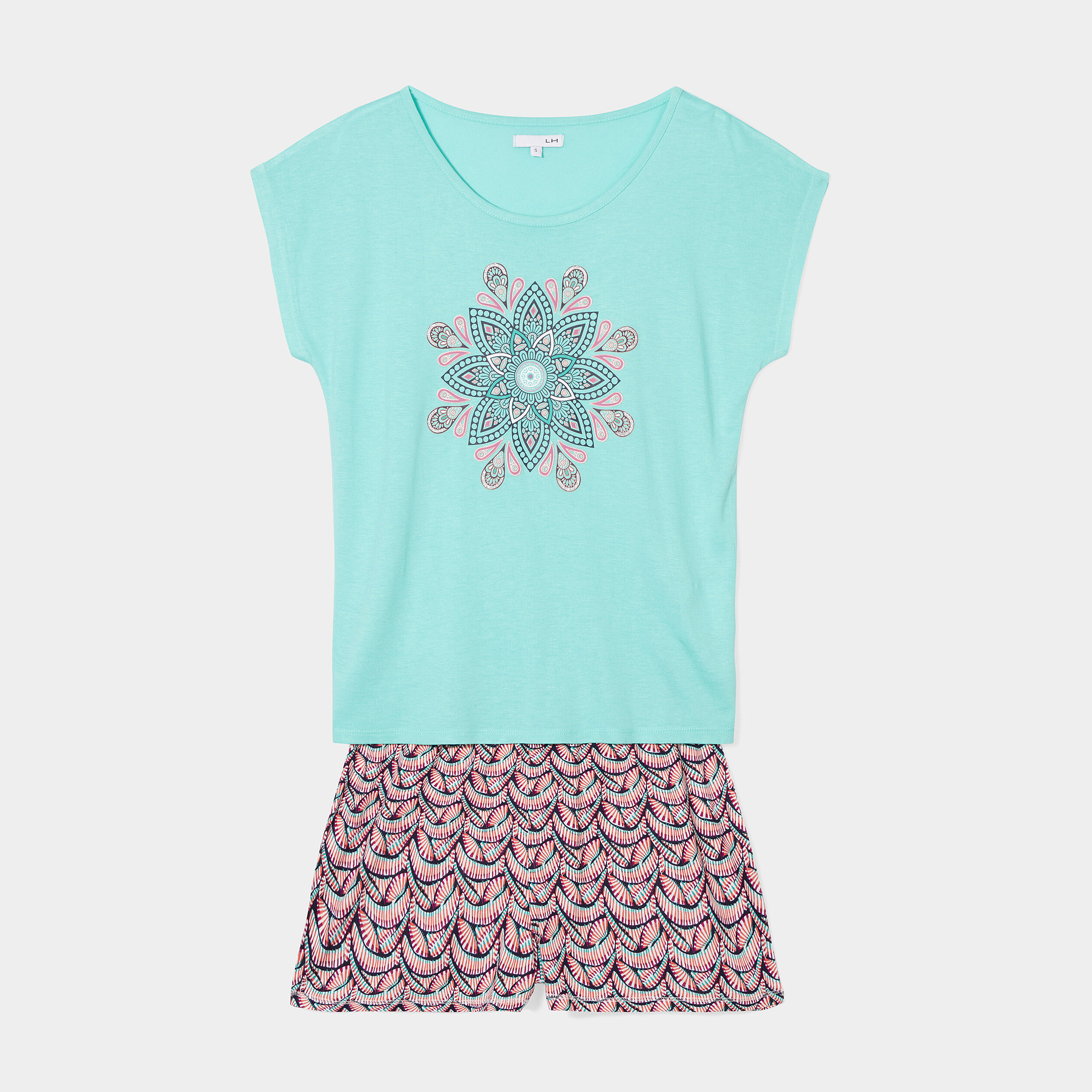 Ensemble pyjama 2 pièces short bleu marine femme | La Halle