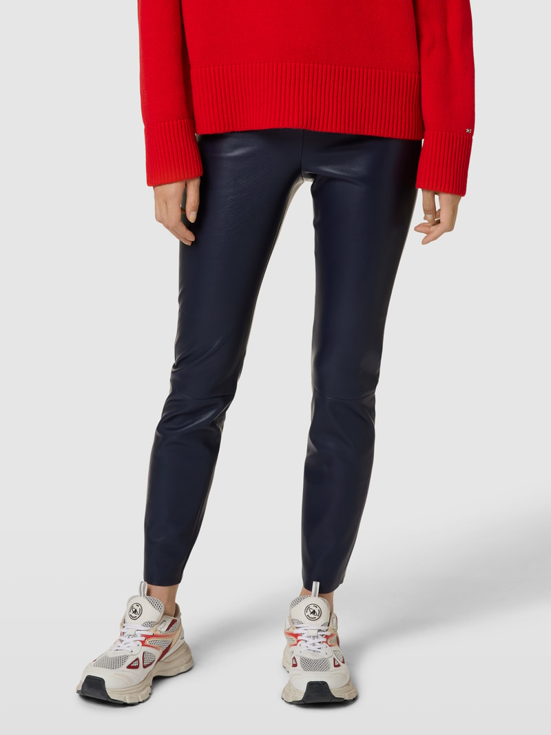 Leggings in Leder-Optik in dunkelblau
