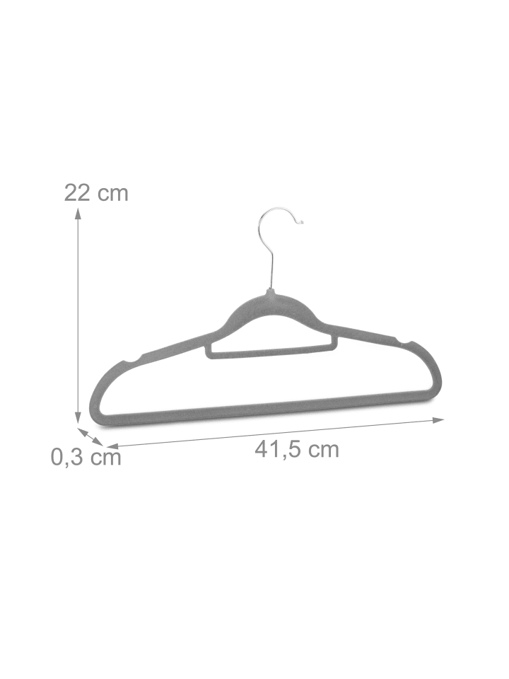 relaxdays 30er Set: Kleiderbügel in Grau günstig kaufen onesize