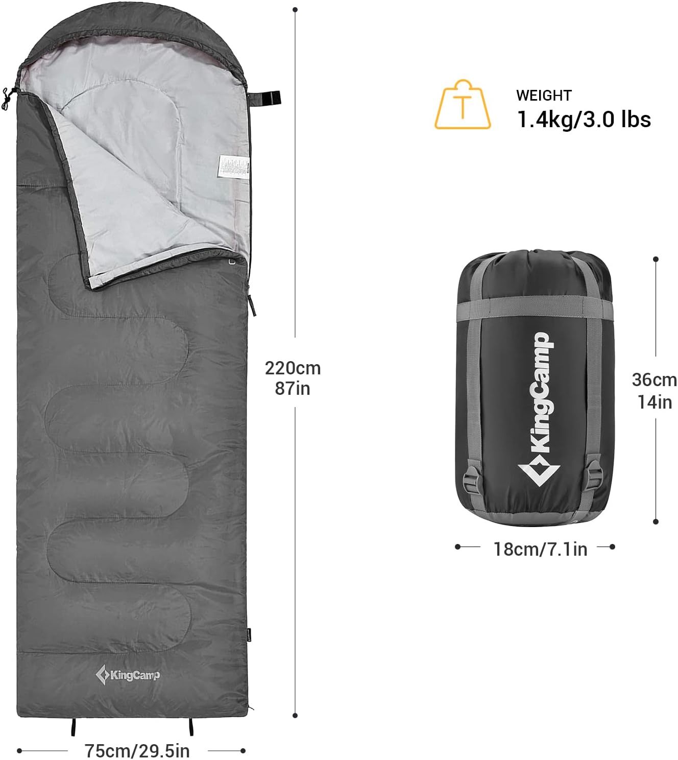 KingCamp Links Schlafsack