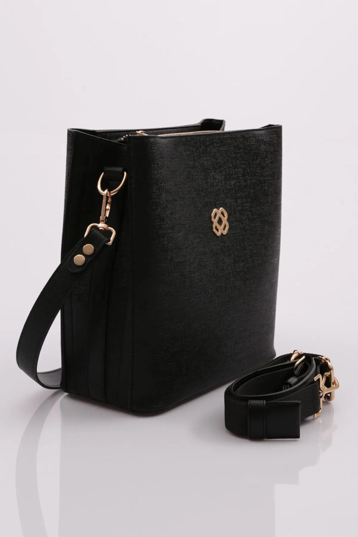 DGN  Schwarze Schulter- und Handtasche Column 520 für Damen