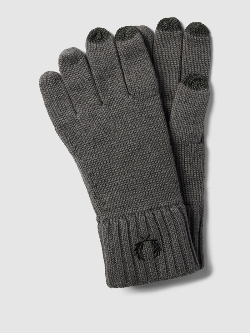 Touchscreen-Handschuhe mit Label-Stitching Modell 'Laurel Wreath' in anthrazit