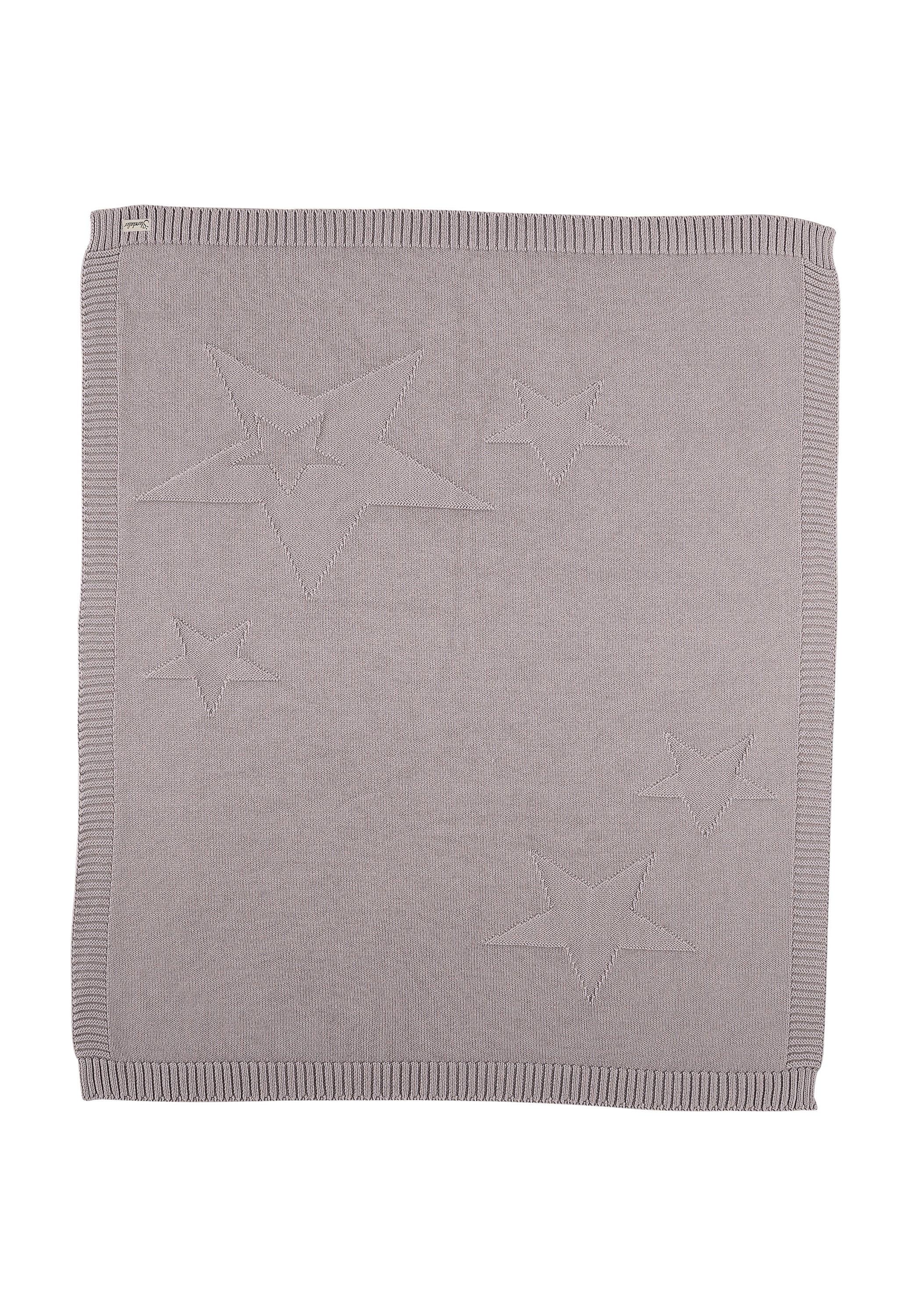 Strick-Schmusedecke mit eingestrickten Sternen