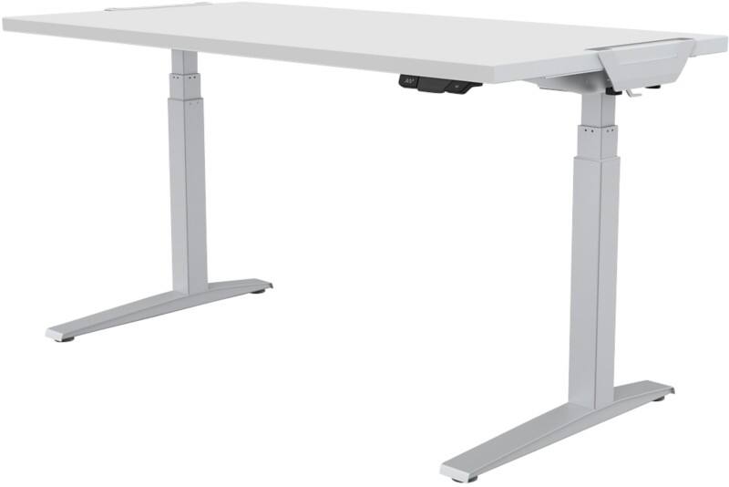 Fellowes Levado Elektrisch Höhenverstellbar Sitz-Stehschreibtisch Rechteckig Weiß T-Fuß 1.829 (B) x 698 (T) x 1.257 (H) mm MFC (Melaminbeschichtete Spanplatte), PVC (Polyvinylchlorid), Stahl