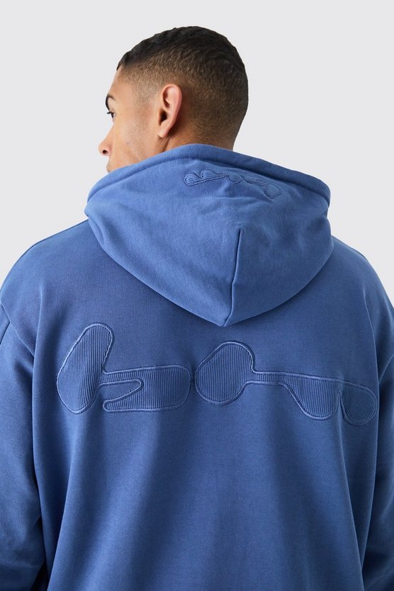 Oversize Hoodie mit gerippter Applikation