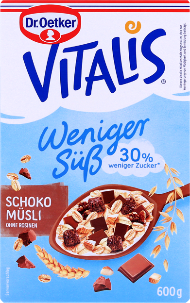 Dr. Oetker Vitalis Weniger süß Schokomüsli