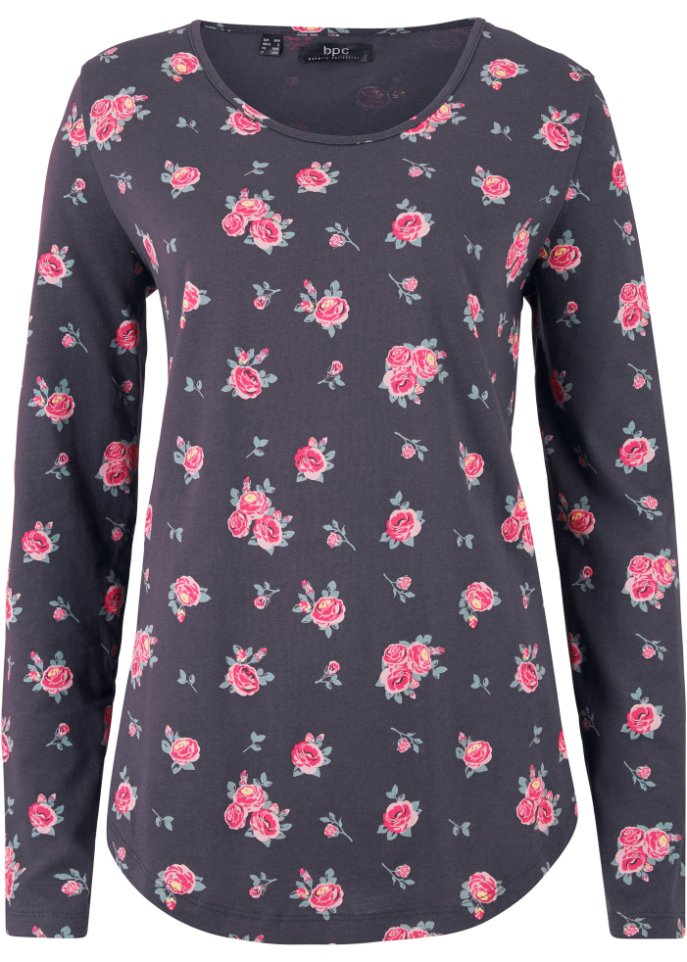 Bedrucktes Langarmshirt aus Baumwolle