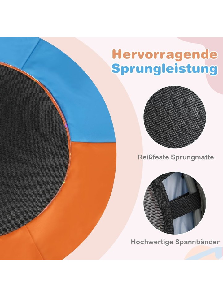 COSTWAY Ø90cm Kindertrampolin mit LED in Bunt günstig kaufen onesize