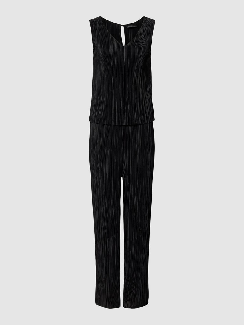 Jumpsuit mit Plisseefalten in schwarz