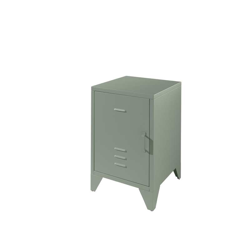 Table de chevet métal Bronxx vert olive