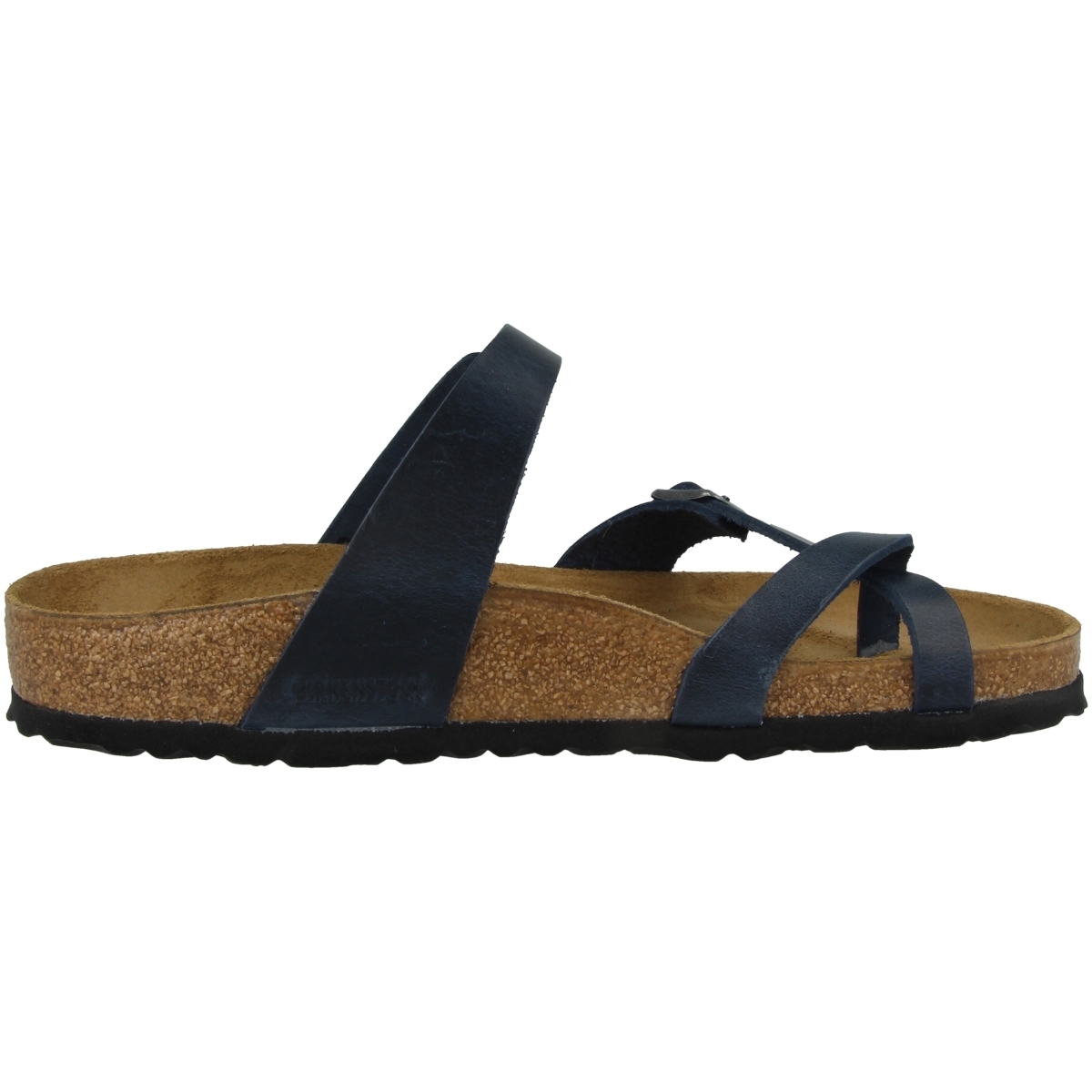 Birkenstock Mayari geöltes Nubukleder schmal Sandale blau