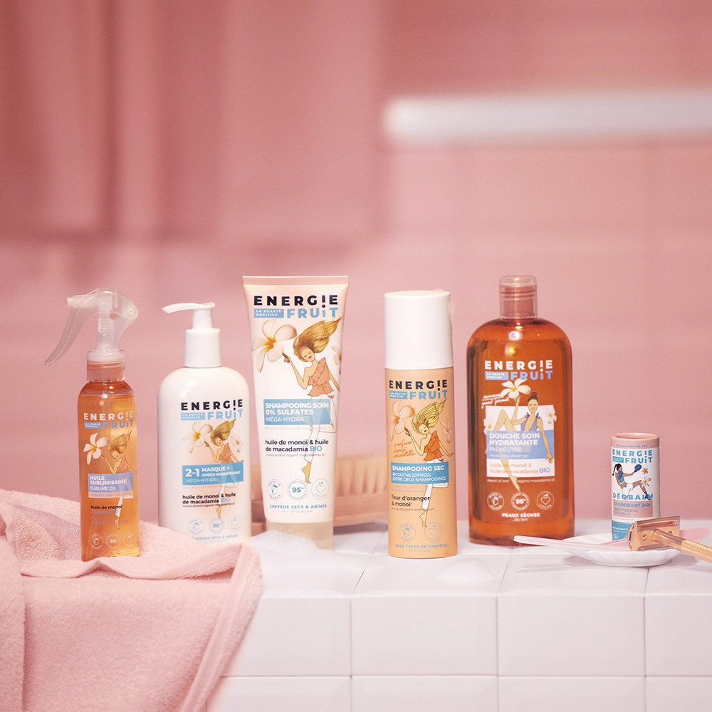 energie fruit MONOI & HUILE D'ARGAN BIO | CHEVEUX ABIMES Huile capillaire sans silicone