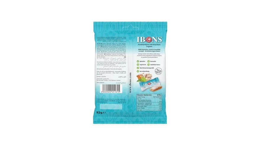 IBONS Ingwer-Limette mit Honig & Minze 92 g